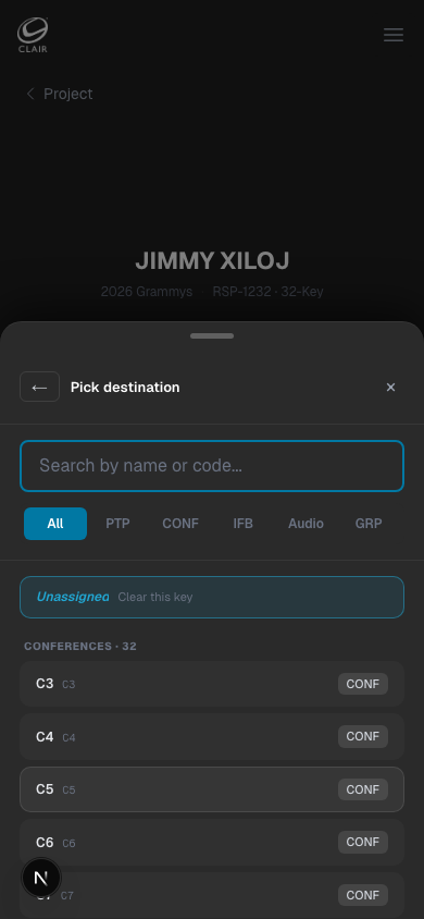 Pick list destination picker